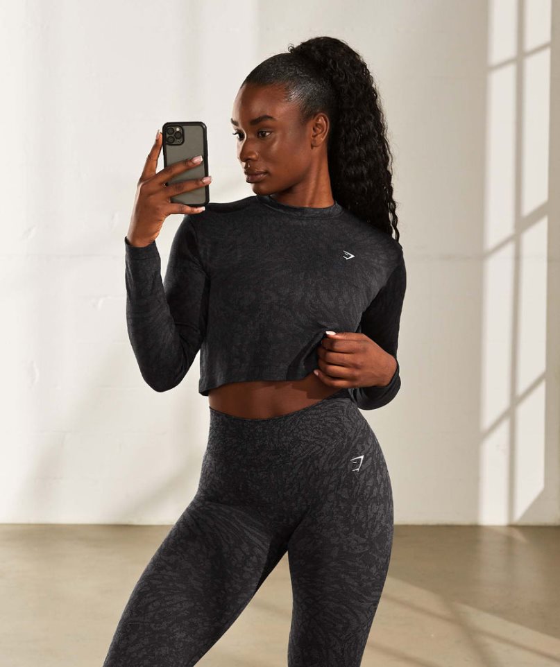 Women's Gymshark Adapt Animal Seamless Leggings Black | NZ 5DTEAK